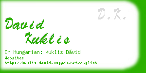 david kuklis business card